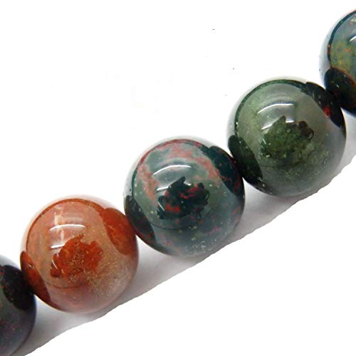 Fukugems Naturstein perlen für schmuckherstellung, verkauft pro Bag 5 Stränge Innen, Bloodstone 10mm von Fukugems