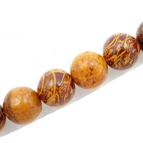 Fukugems Naturstein perlen für schmuckherstellung, verkauft pro Bag 5 Stränge Innen, Elephant Skin Jasper 4mm von Fukugems