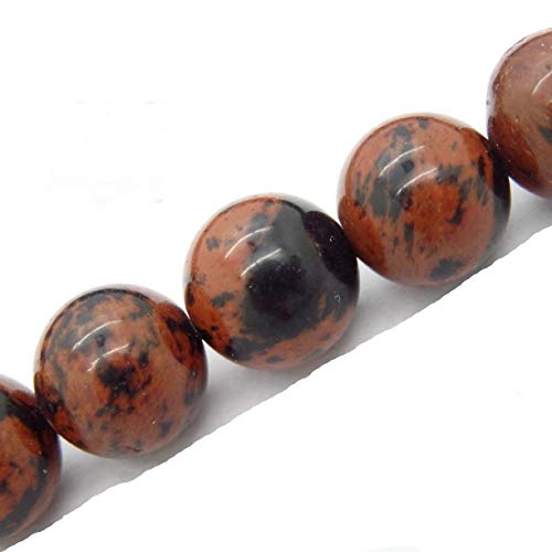 Fukugems Naturstein perlen für schmuckherstellung, verkauft pro Bag 5 Stränge Innen, Mahogany Obsidian 8mm von Fukugems