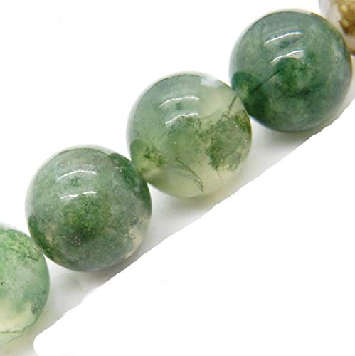 Fukugems Naturstein perlen für schmuckherstellung, verkauft pro Bag 5 Stränge Innen, Moss Agate 4mm von Fukugems