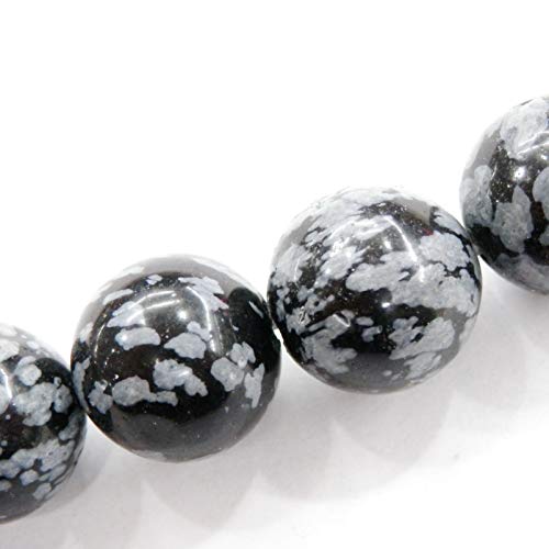 Fukugems Naturstein perlen für schmuckherstellung, verkauft pro Bag 5 Stränge Innen, Snowflake Obsidian 4mm von Fukugems