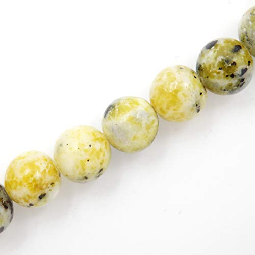 Fukugems Naturstein perlen für schmuckherstellung, verkauft pro Bag 5 Stränge Innen, Yellow Turquoise 10mm von Fukugems