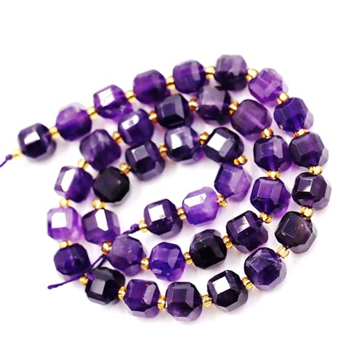 Fukugems Naturstein perlen für schmuckherstellung, verkauft pro Bag 5 Stränge Innen, facettierter Würfel Dark Amethyst 6mm von Fukugems