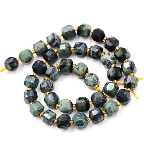 Fukugems Naturstein perlen für schmuckherstellung, verkauft pro Bag 5 Stränge Innen, facettierter Würfel Green Eyes Jasper 6mm von Fukugems