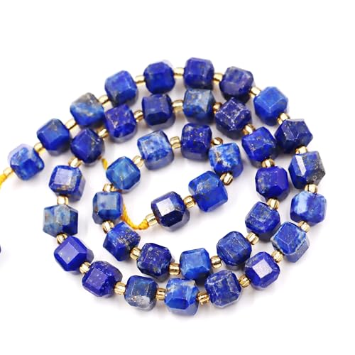 Fukugems Naturstein perlen für schmuckherstellung, verkauft pro Bag 5 Stränge Innen, facettierter Würfel Lapis Lazuli 8mm von Fukugems