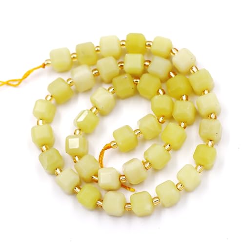 Fukugems Naturstein perlen für schmuckherstellung, verkauft pro Bag 5 Stränge Innen, facettierter Würfel Lemon Jade 8mm von Fukugems