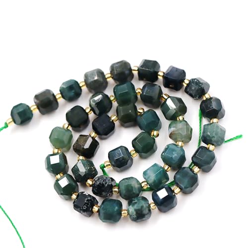 Fukugems Naturstein perlen für schmuckherstellung, verkauft pro Bag 5 Stränge Innen, facettierter Würfel Moss Agate 8mm von Fukugems