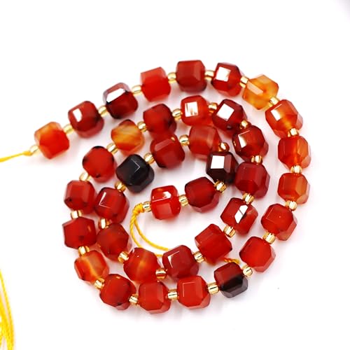 Fukugems Naturstein perlen für schmuckherstellung, verkauft pro Bag 5 Stränge Innen, facettierter Würfel Red Agate 6mm von Fukugems