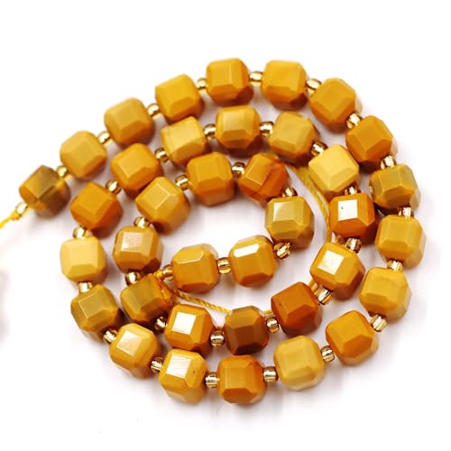 Fukugems Naturstein perlen für schmuckherstellung, verkauft pro Bag 5 Stränge Innen, facettierter Würfel Yellow Mookaite 8mm von Fukugems