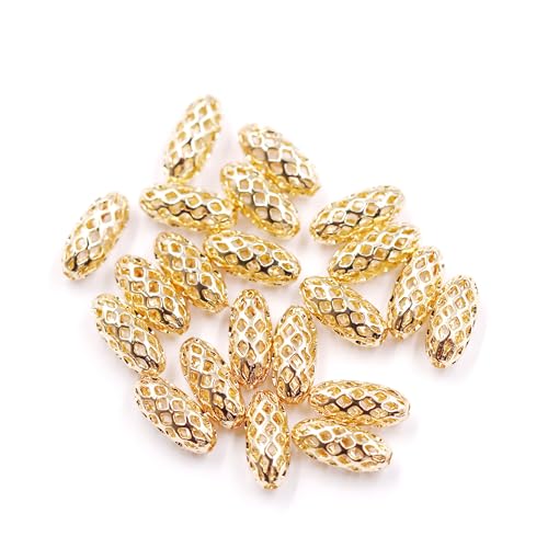 Fukugems ausgezeichnete Qualität 5 * 11.5mm Reis Messing Perlen für Schmuck machen 50pcs 14k gold von Fukugems