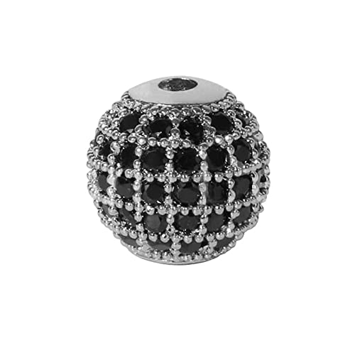 Fukugems ausgezeichnete Qualität Cubic Zirkonia gepflasterte Perlen für die Schmuckherstellung 10mm white gold-black von Fukugems