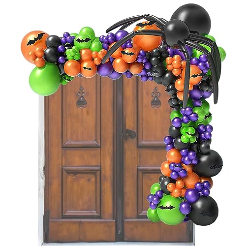 Ballonbogen-Set, Türdekoration, Ballonbogen – Ballonbogen für den Außenbereich, schwarz, orange, lila, grün, Spinnenballons, -Dekorationen für Zuhause, Garten von Fulenyi