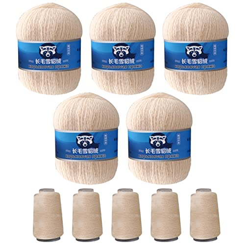 Fulenyi 10 Pack Kaschmir Soft Nerz-Samt Wolle Garn für Handstricken, Lange Plüschwolle Häkelgarne für Herbst Winter Luxus(L: 5 x 340 ; S: 5 x 350) von Fulenyi