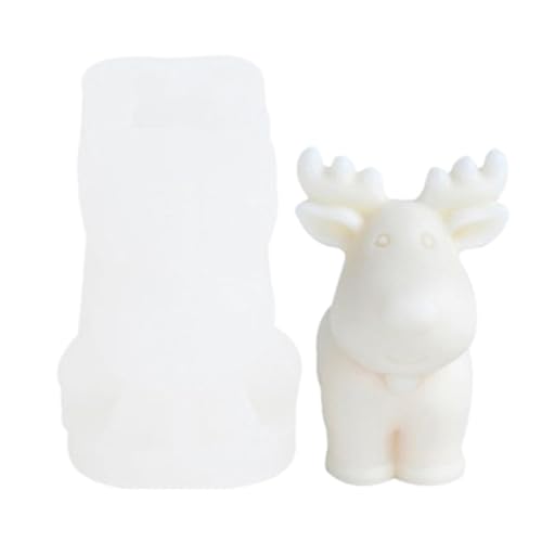 Fulenyi 3D Silikonform Weihnachten Kerzenform Elch Gießform Fondant Silikon Form Kerzengießform für die Herstellung von Kerzen, Aromasteinen, Schokolade von Fulenyi