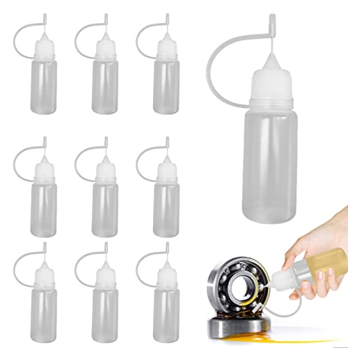 Fulenyi Flasche mit Nadelspitze | 10 Stück Nadelspitzen-Kleberflaschen-Applikator | Flexible Wiederverwendbare Squeeze-Klebeflaschen für Farbe, Quilling, Handwerk, Papierhandwerk von Fulenyi