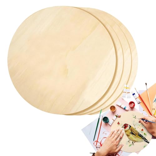 Fulenyi Natürliche Holzscheiben, runde Holzscheiben | Natürliches rundes Holzscheiben-Set | Zeichenbrett mit natürlichen, schlichten Scheiben für die Inneneinrichtung von Fulenyi