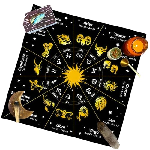 Fulenyi Tarot-Tuch, Samt-Tischdecke, 50 x 50 cm, Alterstuch, Tischdecke, Hexerbedarf, Tarot-Zubehör für Beratungszauberer, Altarveranstaltungen, Tarotkarten-Enthusiasten von Fulenyi