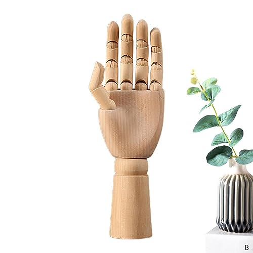 Hand aus Holz – Künstlerhand mit Dichtungen aus Holz – Modell Künstlerhand für Frauen aus Holz für Tischanzeige von Fulenyi