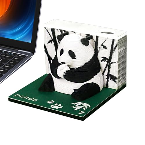 Panda-Notizblock, 3D-Notizblock,Haftnotizen 3D Panda Notizblock Notizblock - Art Notes zum Abreißen, weihnachtliche Papierschnitzerei, Kunst-Desktop-Dekoration für Vitrine, Bücherregal, von Fulenyi