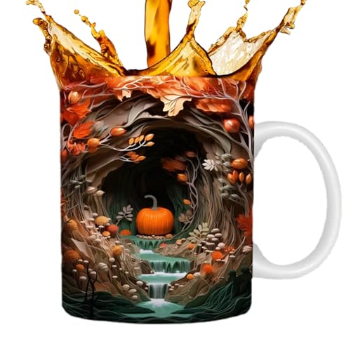 Totenkopf Keramiktasse | Totenkopf und Blume mit flachem 3D-Effekt, tragbare Kaffeetasse mit lebendigen Farben, Keramik-Teetasse für Kaffee Tee von Fulenyi