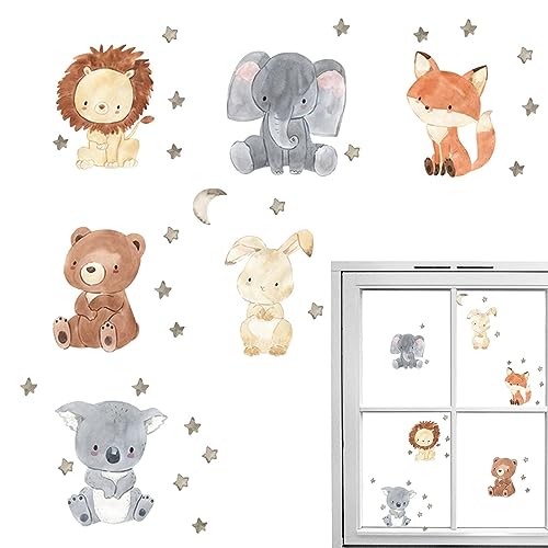 Wandtattoos | Wandtattoo, selbstklebend, PVC, Tiere – Schalter, Cartoon-Design, bunt, 6 Stück für Wand, Möbel, Keramikfliesen von Fulenyi