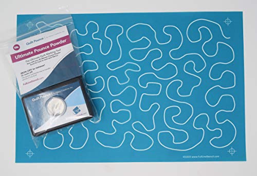 Full line Stencil - Beginners Choice Bundle, inklusive Pounce Pad mit weißer Ultimate Iron Off Kreide und #31019 großer Tupfenmäander-Volllinien-Schablone (QPU, 31019) von Full Line Stencil