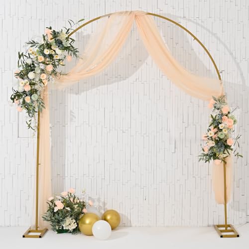 2.4 x 2m Goldener Hochzeitsbogen Hintergrundständer Stand für Geburtstagsparty Braut Babyparty Zeremonie Dekoration ，Ballon Bogen Rahmen Hintergrund Stand für Hochzeit (6.6FTx7.8FT) von Fullvaseer