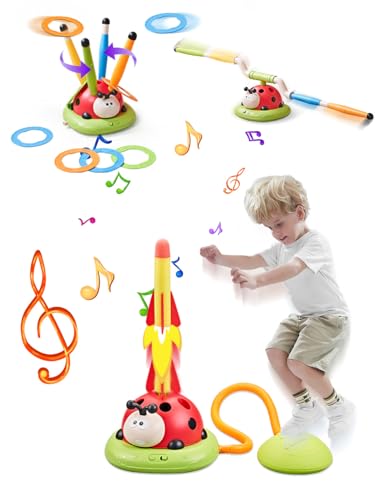 Fullware Geschenk Kinder Junge Mädchen 5 6 7 8 9 Jahre Ringwurfspiel! Jump Rope! Rocket Launcher! 3 in 1 Outdoor Spielzeug, Gartenspielzeug Kinder mit Musik, 4 Geschwindigkeiten, Fernsteuerung von Fullware