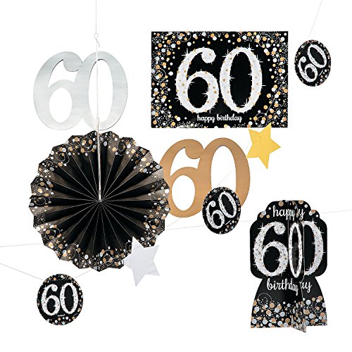 60. Geburtstag Sparkling Celebration Decorating Kit - Party Supplies - 10 Stück von Fun Express