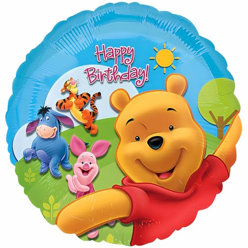 Disneys Winnie Puuh & seine Freunde Mylar-Ballon zum sonnigen Geburtstag, 45,7 cm (1 Stück), perfekt für Geburtstage und Motto-Partys von Fun Express