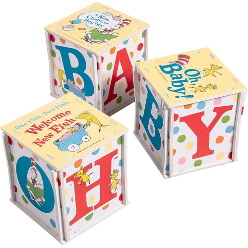 Dr. Seuss™ Schaumstoffblock für Babypartys, 12,7 x 12,7 cm, bezaubernde Party-Dekoration, ideal für Buffets und Geschenktische, 3 Stück von Fun Express