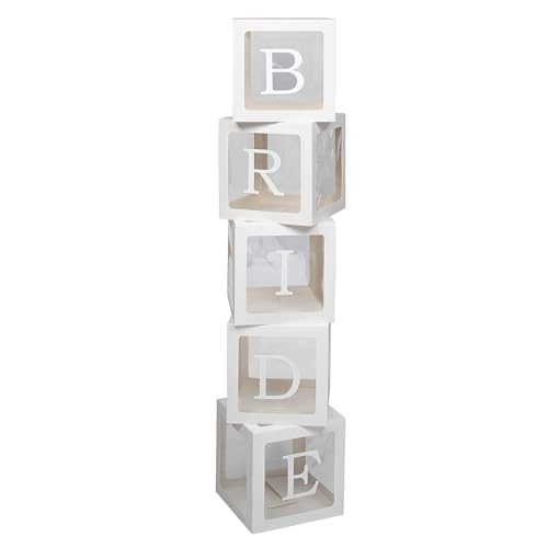 Fun Express 11 1/5.1 cm Bride Clear Plastic with White Cardstock Trim Balloon Boxes - 5 Pieces von Fun Express