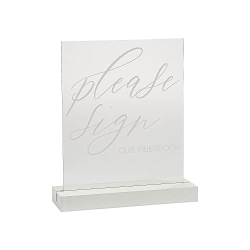 Fun Express 14106243 Herz Hochzeitsschild Please Sign Our Guest Book, Acryl, 1 Stück von Fun Express