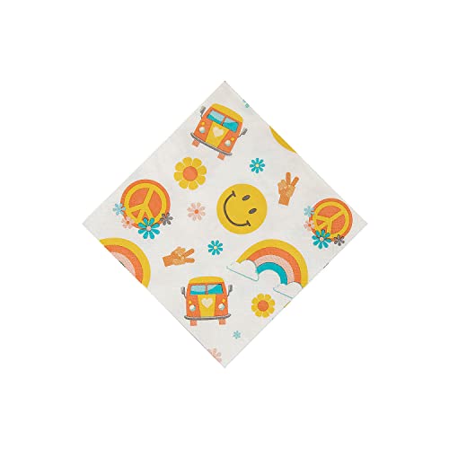 Fun Express 14115388 Groovy Party Papierservietten, 16 Stück, Mehrfarbig von Fun Express