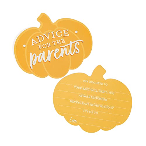 Fun Express 14115471/OT Advice for The Parents Pumpkin Baby Shower Game-24 Pcs. Ratschläge für die Eltern Kürbis Babyparty Spiel-24 Teile, Orange/Abendrot im Zickzackmuster (Sunset Chevron), 7" x 6" von Fun Express