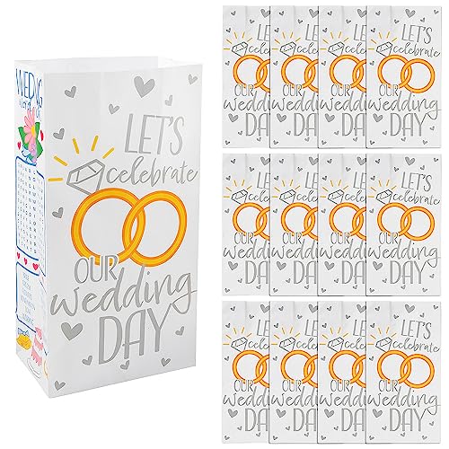 Fun Express 14211717 Hochzeitstag mittelgroße Papiertüten für Leckereien, 12 Stück, Tupfen, Mehrfarbig von Fun Express