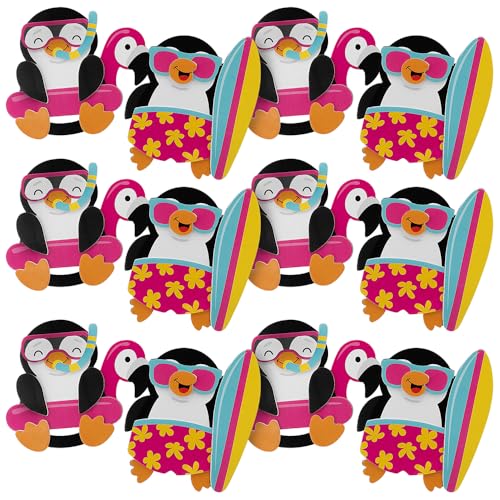 Fun Express 14384058 Silly Summer Pinguin-Magnet-Schaumstoff-Bastelset – ergibt 12, Mehrfarbig von Fun Express