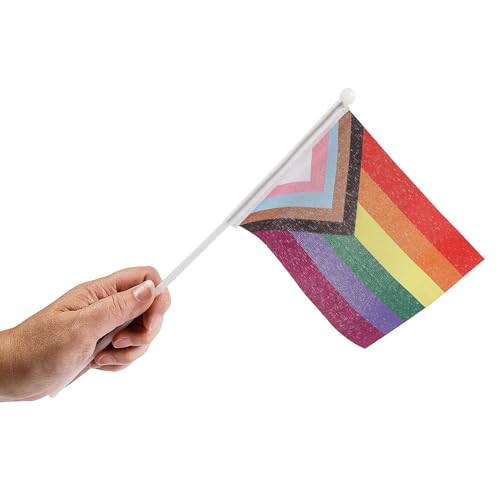 Fun Express 15,2 x 10,2 cm Pride-Flagge, Regenbogen-Party-Handouts, Handout-Flaggen, 12 Stück von Fun Express