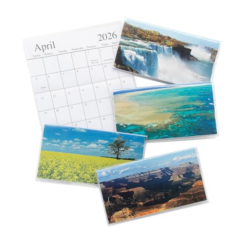 Fun Express 6 1/5.1 cm x 3 1/5.1 cm 2025-2026 Beautiful America Pocket Calendar with Vinyl Cover - 12 Piece von Fun Express