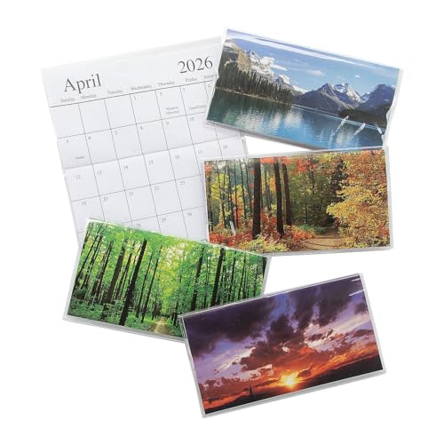 Fun Express 6 1/5.1 cm x 3 1/5.1 cm 2025-2026 Nature Paper Pocket Calendar with Vinyl Cover - 12 Piece von Fun Express