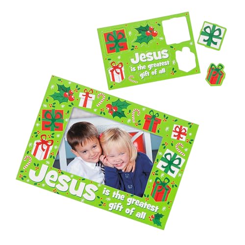 Fun Express Bilderrahmen-Magnet-Bastelset Christmas Jesus is the Greatest Gift of All, für 12 Bilder von Fun Express