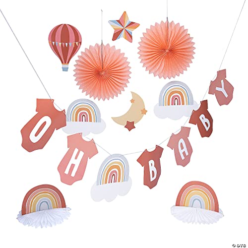 Fun Express Boho-Regenbogen-Baby-Partydekorationsset, Party-Dekoration, 10 Stück von Fun Express