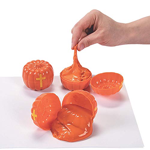 Fun Express - Christian Pumpkin Putty Handout for Halloween - Toys - Active Play - Dough & Putty & Slime Toys - Halloween - 24pcs von Fun Express