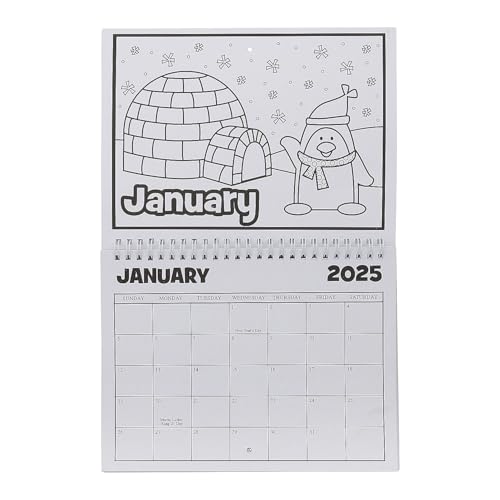 Fun Express Color Your Own 2025 Kartonkalender mit Spiralbindung von Fun Express