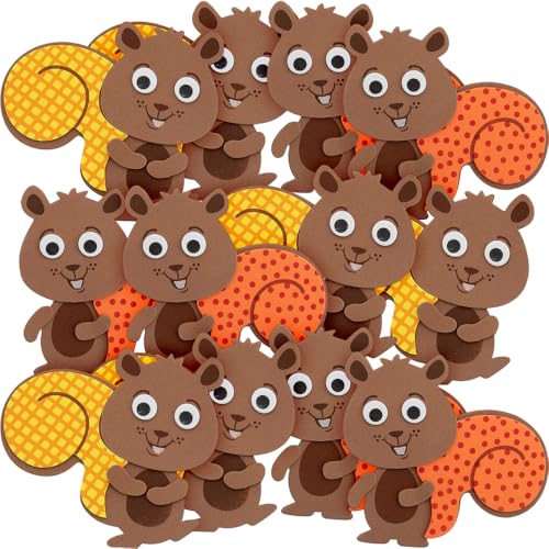 Fun Express Gemusterte Eichhörnchen-Magnet-Bastelsets (11,4 x 9,5 cm), 12 Sets – verschiedene Farben und Designs, perfekt für kreative DIY-Projekte, Kinder und Erwachsene von Fun Express