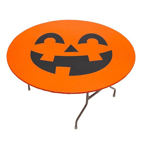 Fun Express Jack-O'-Lantern Einweg-Tischdecke, rund, Kunststoff, 183 cm von Fun Express