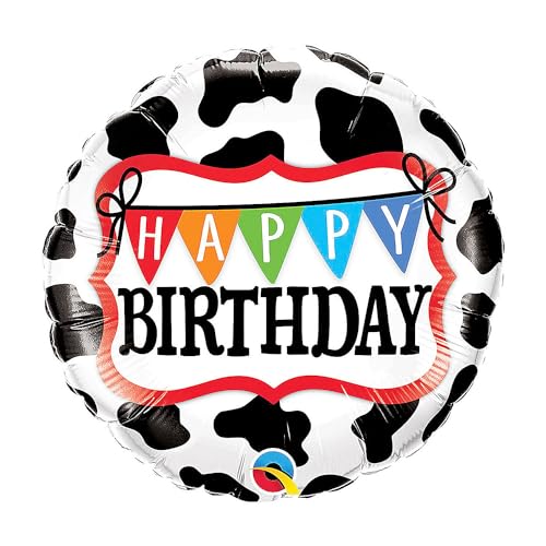 Fun Express Qualatex Holstein Kuh Druck Geburtstag 45,7 cm Mylar-Ballon von Fun Express