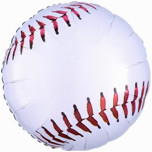 Weißer und roter Baseball-Meisterschafts-Mylar-Ballon (45,7 cm), 1 Stück, perfekte Sport-Party-Dekoration von Fun Express