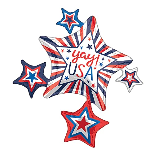 Yay USA Star Cluster Mylar-Ballon, 88,9 cm von Fun Express