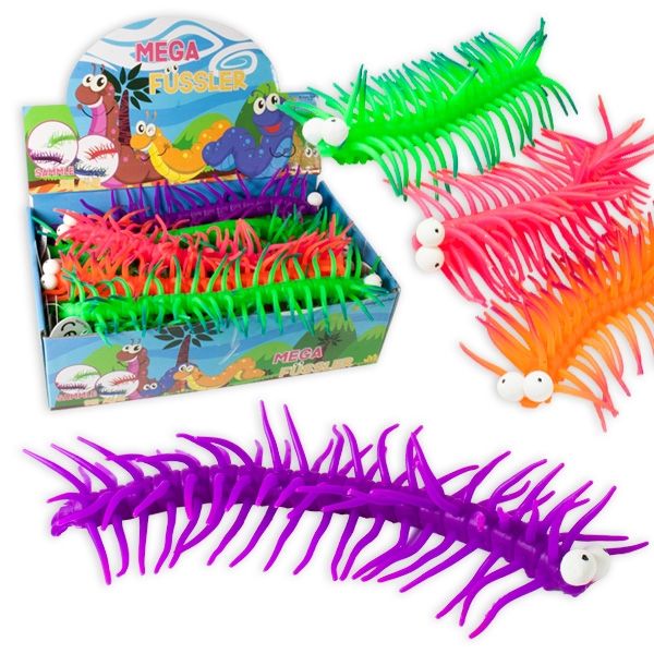 Elastischer Gummi-Tausendfüssler im Großpack, 24cm, 24 Stk. von Fun Trading GmbH